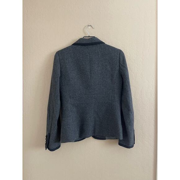 New J. Crew Dark Grey Black Trim 100% Wool Blazer Jacket 4 - Picture 4 of 5